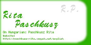 rita paschkusz business card